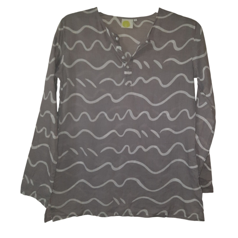 See Gray and White Blouse Small